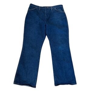 Vintage Rustler Yellow Tab Made In USA Blue Jeans 80s 40x30 Talon‎ Zipper READ